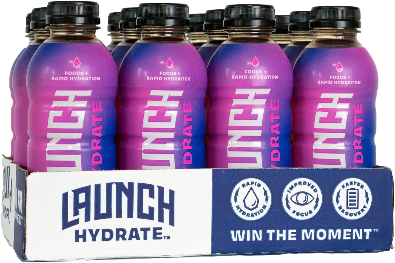 Sports Drink: Strawberry Lemon Flavor - 16.9 Oz (12 Pack), Energy Drink + Hydration, Real Cane Sugar, Electrolytes, Cognizin for Focus, Vitamin B12 Energy Boost, L-Glutamine Hydration Formula, No Artificial Sweeteners, Colors, or High Fructose Corn Syrup – Trusted by Perfect Game