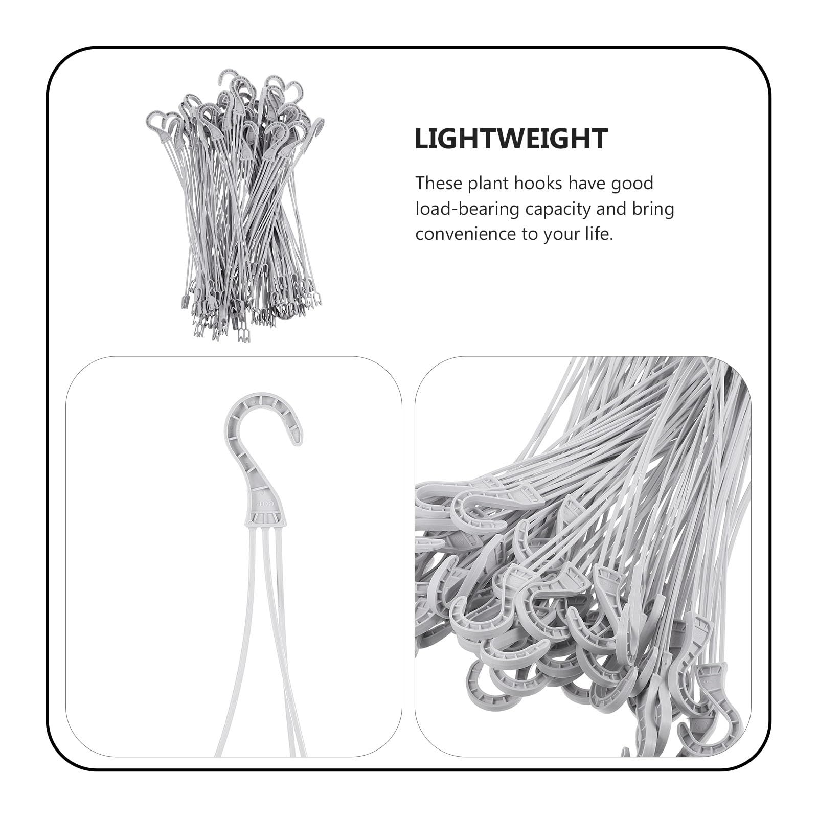 Crochets Suspendre 50pcs en Plastique pour Pots de Fleurs Blanc