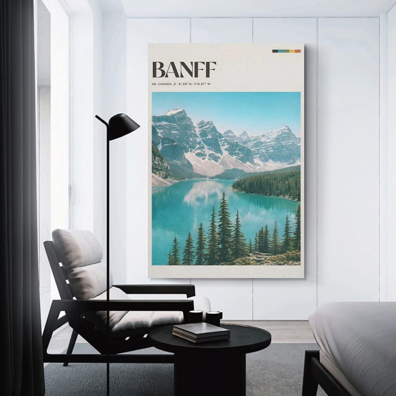 Junmoney Banff National Park Landscape(3) Hanging Wall Art 16x24inch(40x60cm), for Front Hall, Corridor Or Welcome Spaces, Wall Decor to Refresh Empty Corners