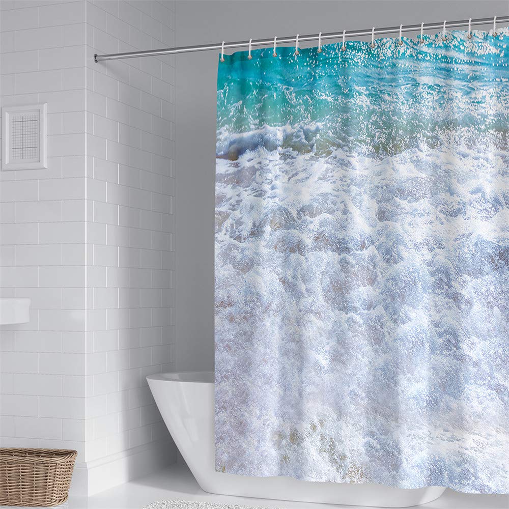 Tenda Doccia Antimuffa 3D Con Stampa Moderna E Ganci Inclusi - Tessuto Poliestere Impermeabile, 90x180cm, Design Esclusivo - 4