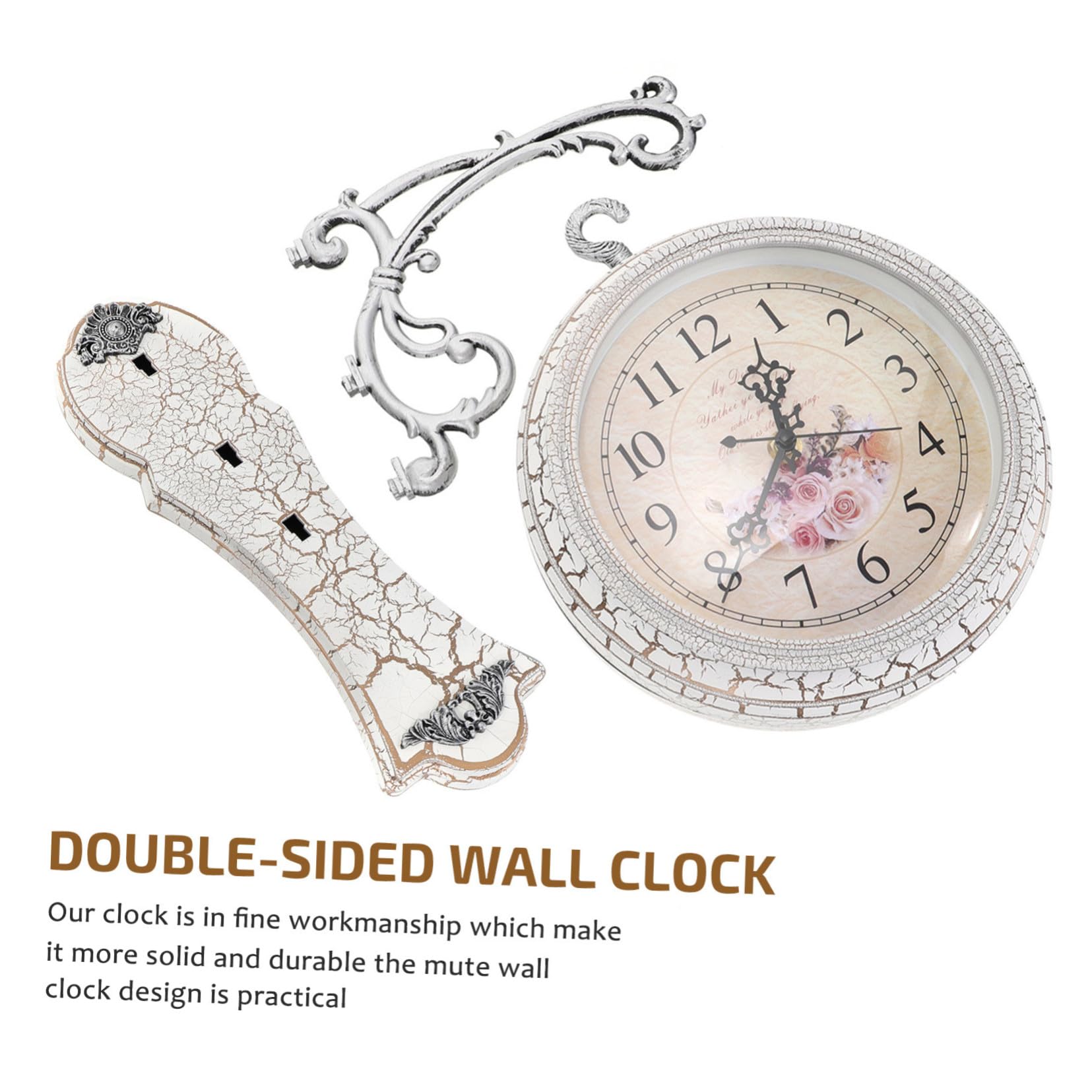 MAGICLULU Reloj de Pared Estilo Vintage para Sala, Diseño Original en Vidrio y Hierro, Resistente y Ecológico, Adecuado para Adornar el Hogar