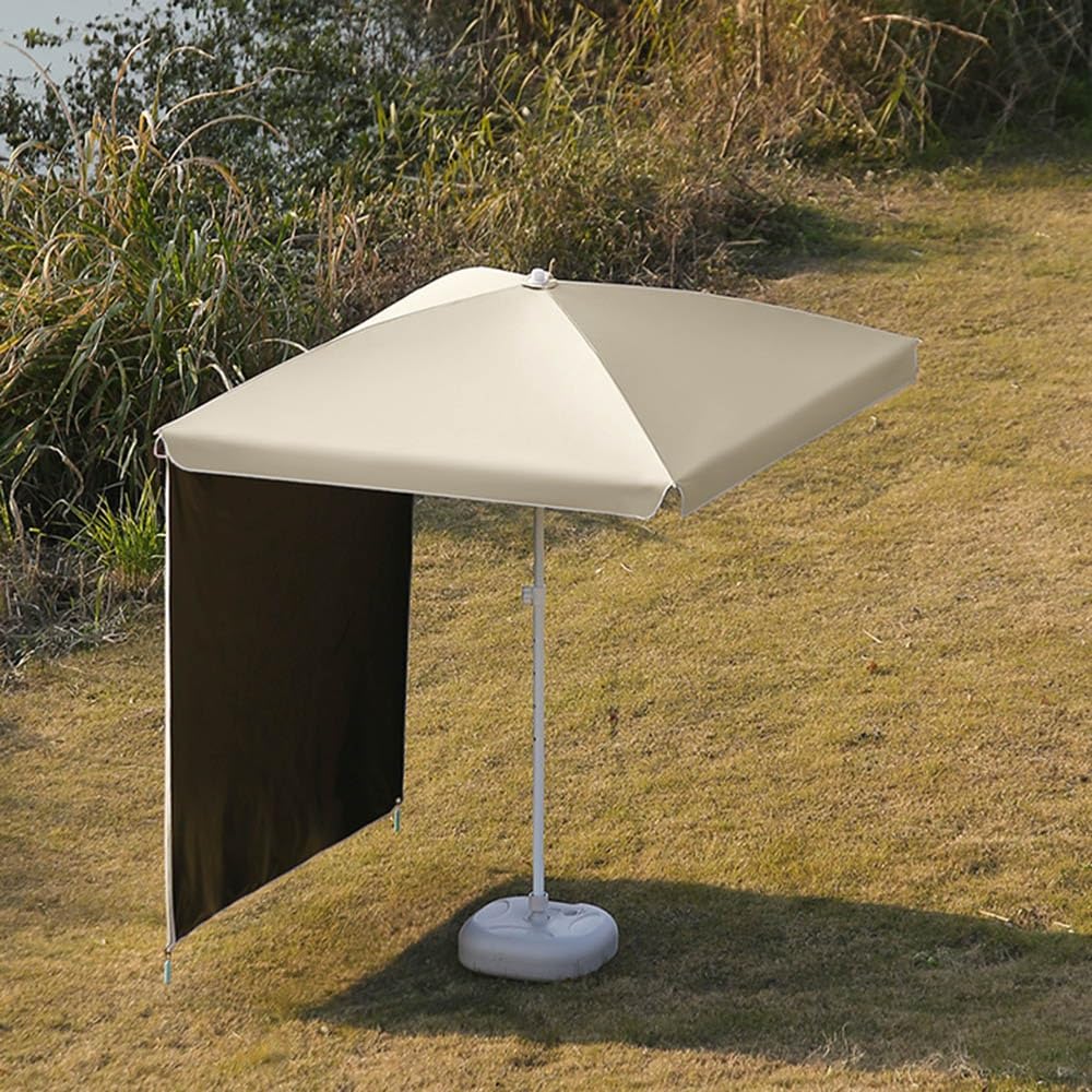 Ombrellone portatile da esterno color albicocca da 160 cm con tenda parasole per spiaggia, giardino, piscina, mercato, tavolo