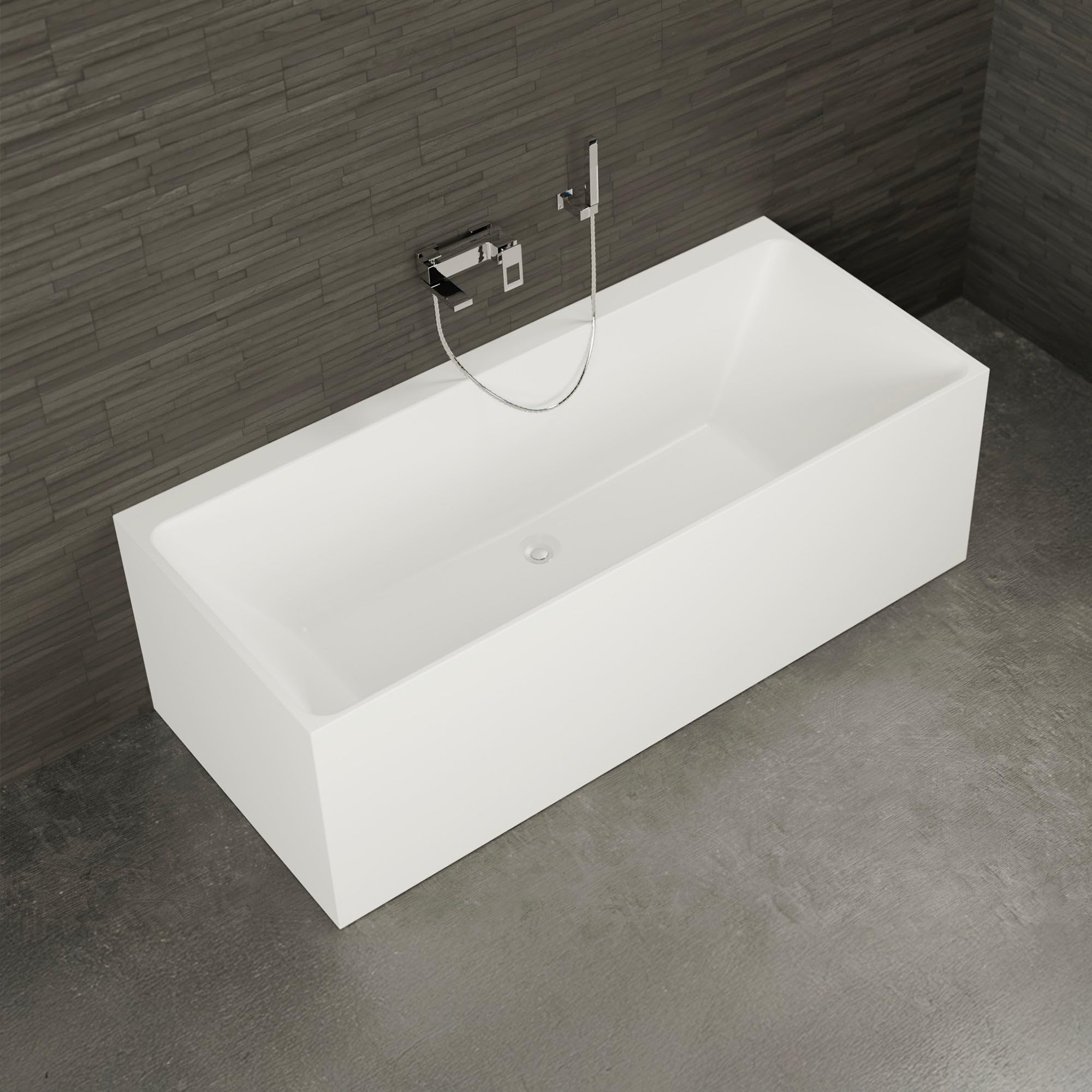 SPALINA Cobalt - Bañera Semi-exenta Mural L. 170 x l. 75 cm