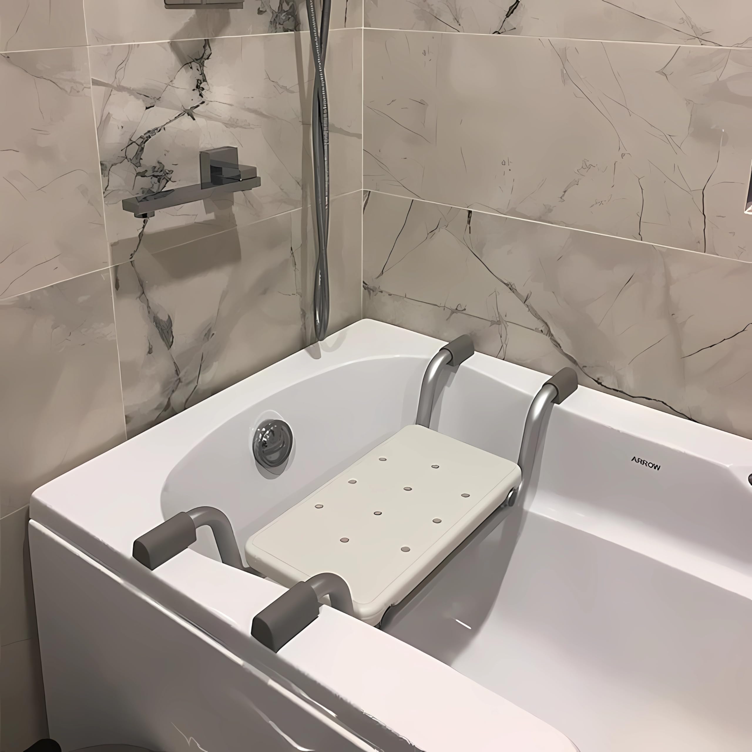 Sedile da bagno sospeso regolabile, sedile da bagno, sgabello da bagno, carico massimo 136 kg (73-83 x 18 x 22 cm)