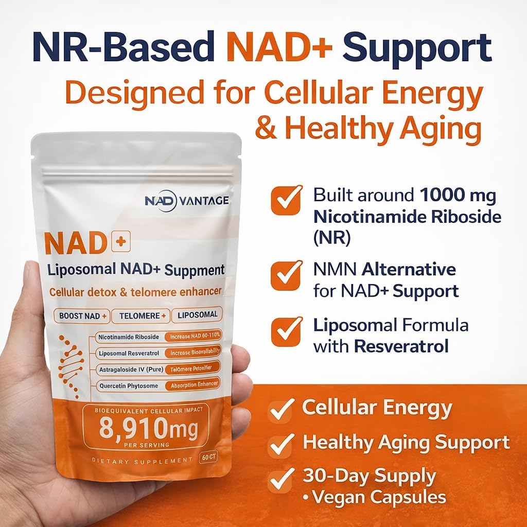 NAD+ 5D Matrix - High Potency NAD Precursor - 1000mg Nicotinamide Riboside (NR) + Liposomal Resveratrol - Clean Vegan Formula - Cellular Energy & Immune Support - Image 7