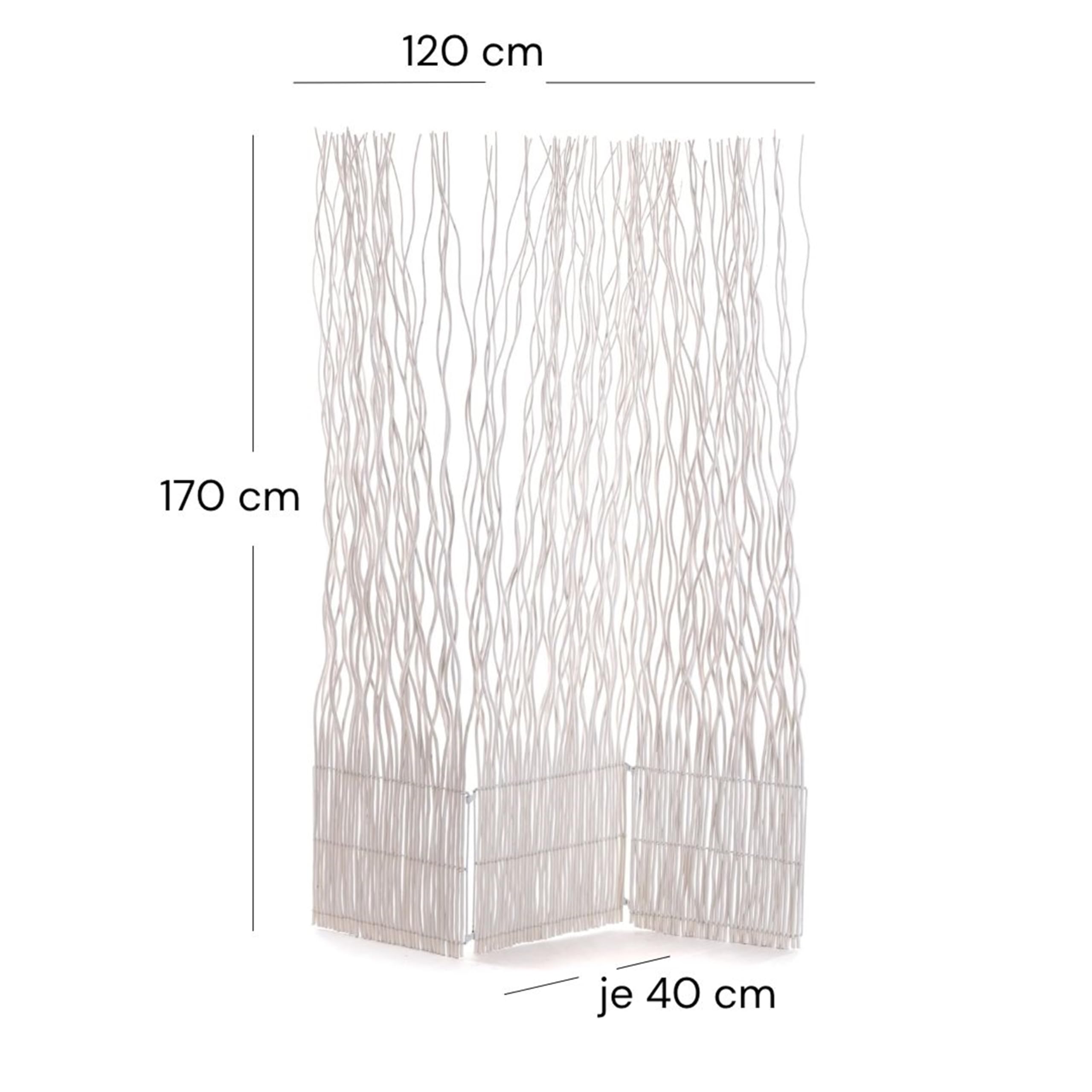 DESIGN DELIGHTS Décoratif PARAVENT Wave 3 | 170x120 cm (HxL), Osier | Cloison de séparation en 3 Parties, écran, cloison de séparation de la Salle des succursales | Couleur: Blanc