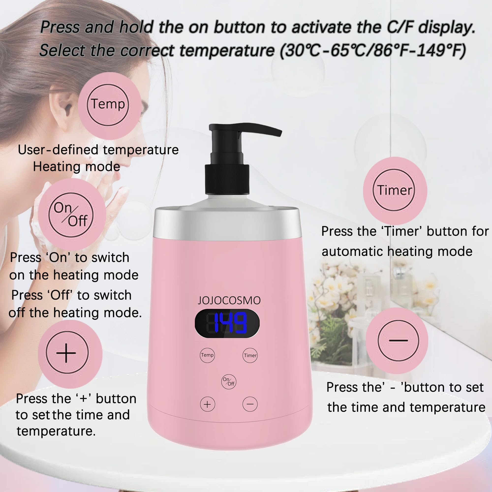 Professionelle Massageölheizung mit 2 Flaschenspender und LED-Anzeige für Spa und Salons