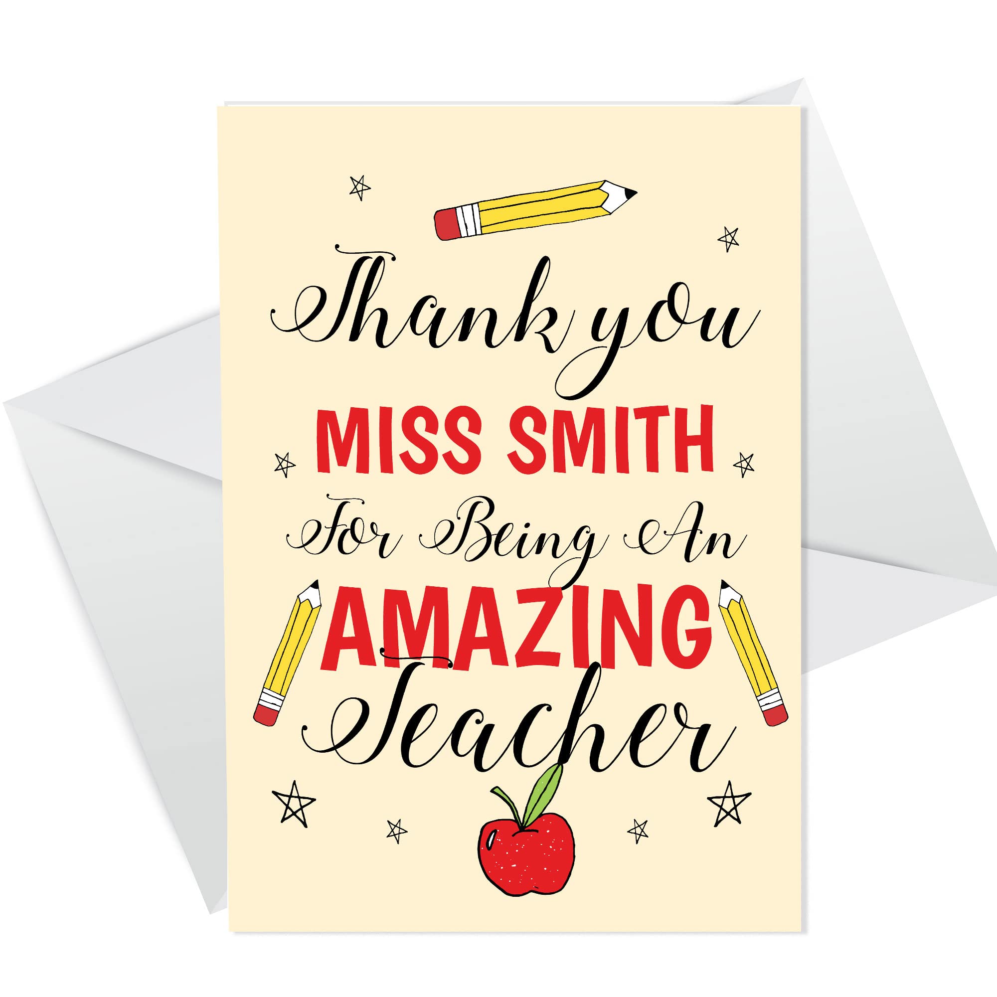 Teacher Cards From Children Personalised Appreciation Cards Thank You Card For Teacher Nursery Preschool Teacher