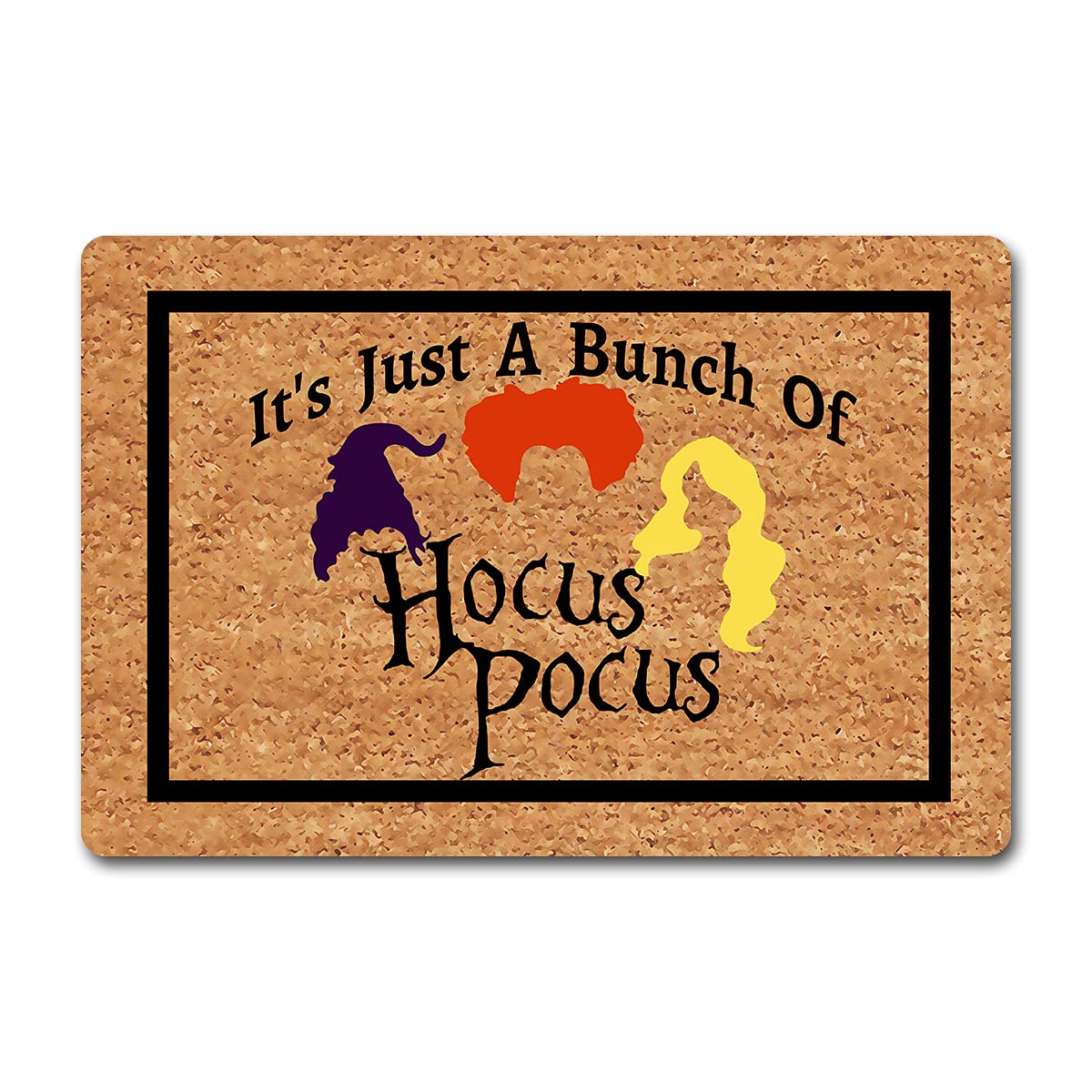 Funny Mat It's Just A Bunch of Hocus Pocus Doormats Welcome Mat for Entrance Way Non-Woven Fabric Top with a Anti-Slip Rubber Back for Front Door Indoor/Outdoor/Kitchen Mats Mini Gift