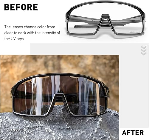 Miniatura 3 de SCVCN Photochromic Cycling Glasses Sport Sunglasses Clear MTB BMX Men Women Running Driving S145