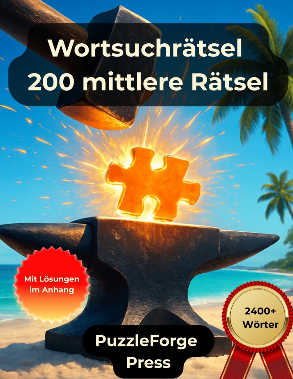 Wortsuchrätsel - 200 mittlere Rätsel: Großdruck für Erwachsene und Senioren | 2400+ Wörter | 2 Rätsel pro Seite | Mit Lösungen im Buch | ... für Konzentration & Gehirntraining)