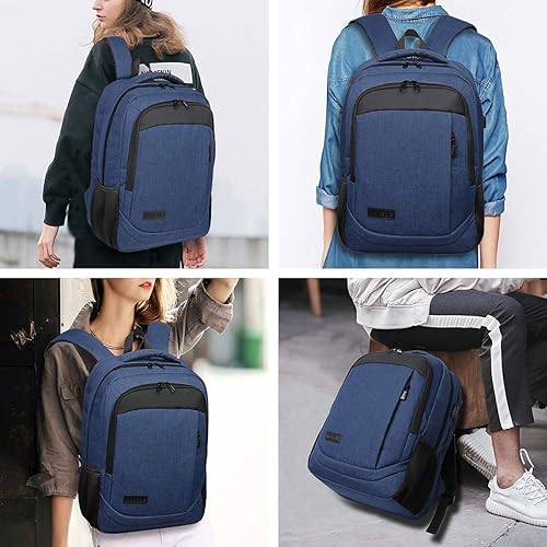 Miniatura 2 de Monsdle Mochila de viaje para laptop, antirrobo, resistente al agua, mochila escolar para computadora con puerto de carga USB para hombres, mujeres,