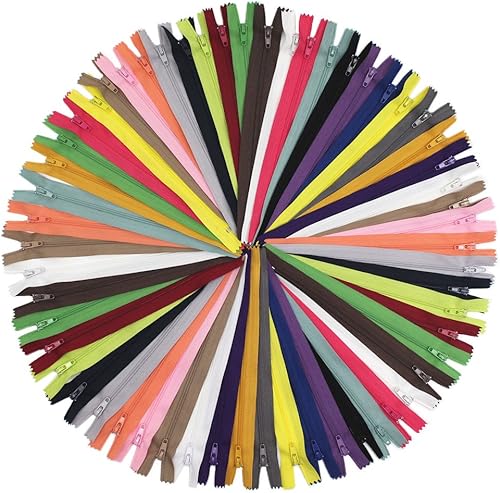 YaHoGa 100 cremalleras de nailon de 7 pulgadas (7.1 in) para costura, cremalleras de nailon a medida, 20 colores (7 pulgadas, 100 unidades)