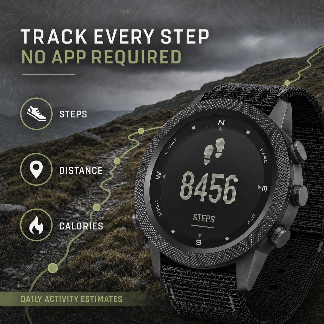 NORTH EDGE APACHE-46 Orologi Sportivi Digitali da Uomo Orologi Militari Con Bussola Temperatura Passi Tracker Sport Orologi Tattici di Sopravvivenza