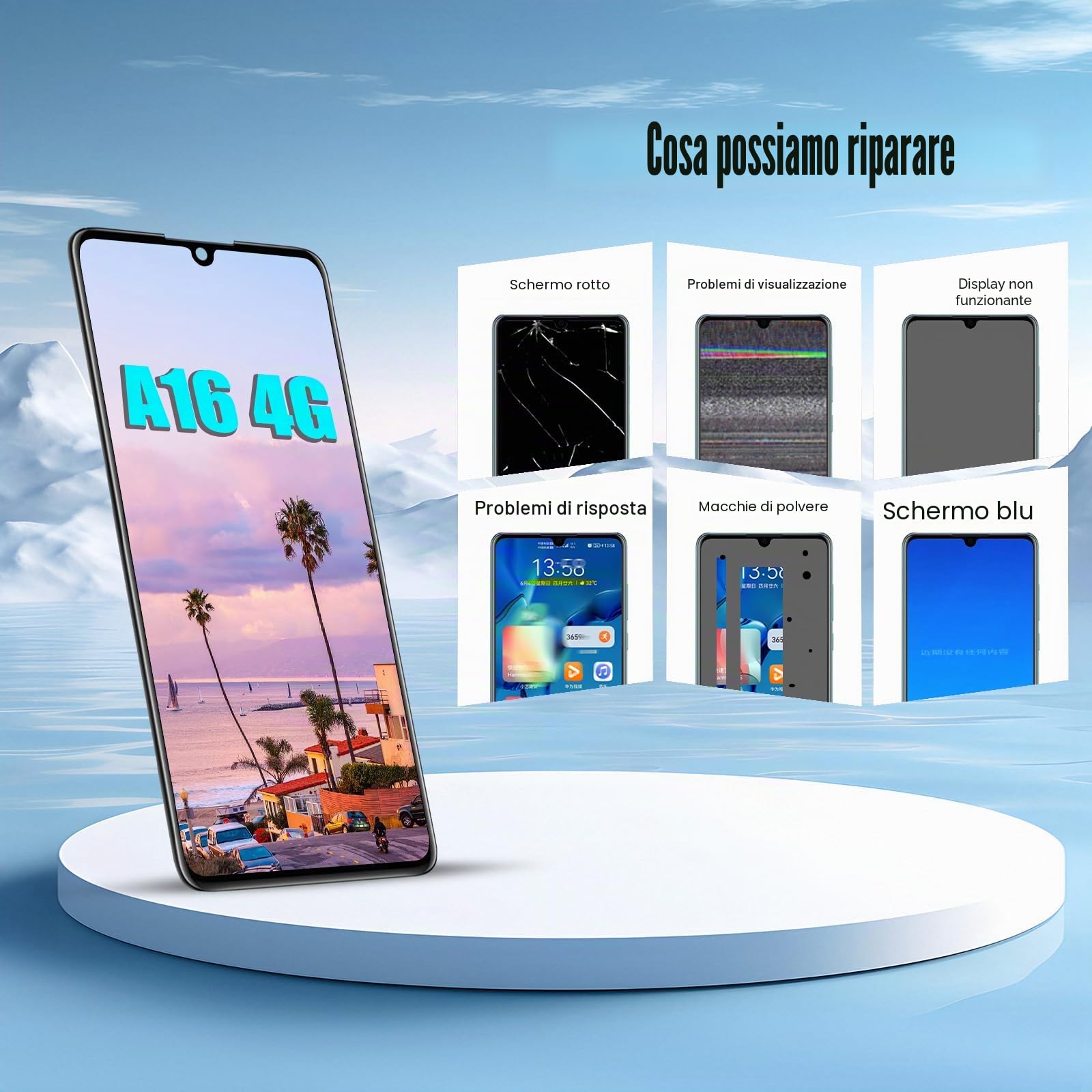 DTD Schermo per Samsung Galaxy A16 4G A165F/A165M LCD Sostituzione dello Schermo Digitizer Touch Screen Montato Ricambio con Strumenti (nero con Telaio)