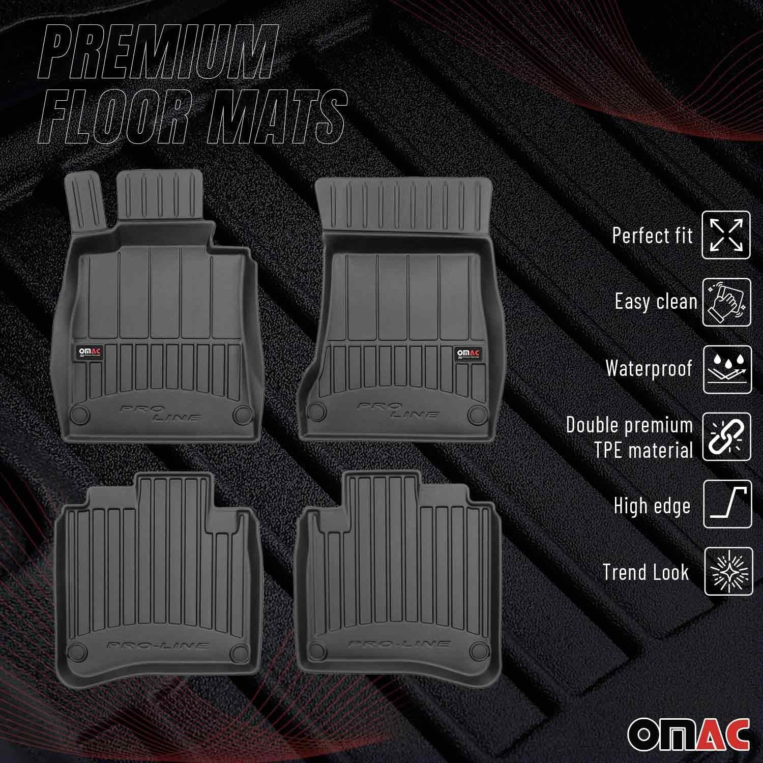 OMAC Premium Floor Mats for Mercedes S Class W222 2014-2020 Car Mats All Weather 3D Custom Fit Rubber Mat Waterproof Odorless TPE Floor Liners Laser Measured Non-Slip (Black)