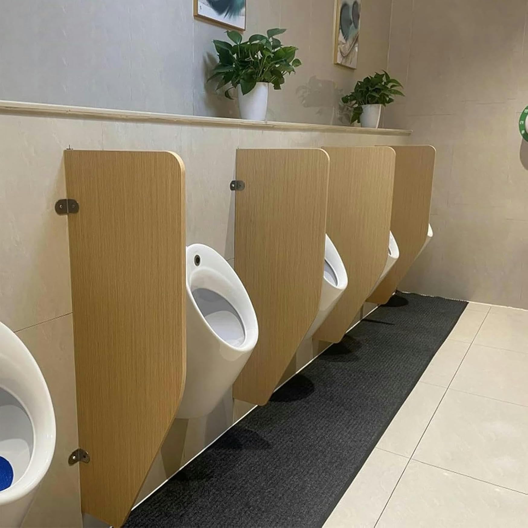 SXDMOUBK Men's Urinary Privacy Screen, Wall-Mounted Toilet Partition, Solid Wood Urinal Divisor for Home
