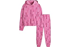 Cozy and Comfortable 2-Piece Jogger Set: Fleece Sweatshirt and Sweatpants for Active Girls