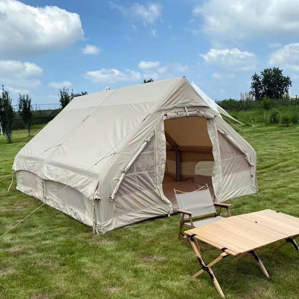 TentHome Aufblasbare Zelte Camping Wasserdicht Glampingzelt Familienzelt Stehhöhe Luxuszelt mit Pumpe für 2-6 Personen