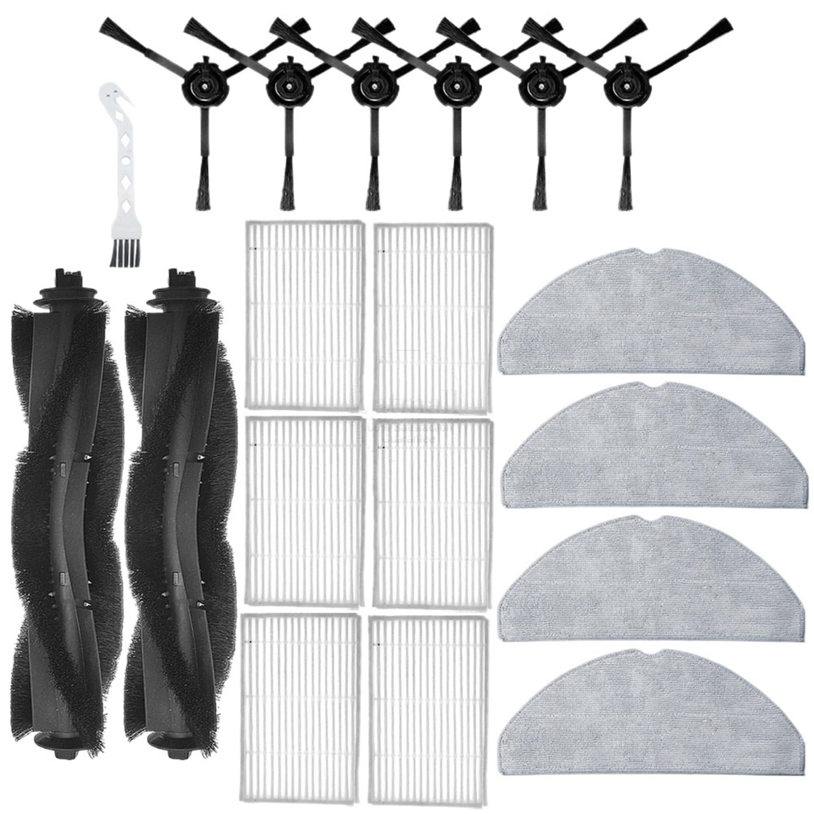 Ouyniei Robot Vacuum Cleaner Spare Parts Replacement Kit with Mian Brush Filter Mop Cloth Accessories，Compatible for ILife，V20(19pcs)