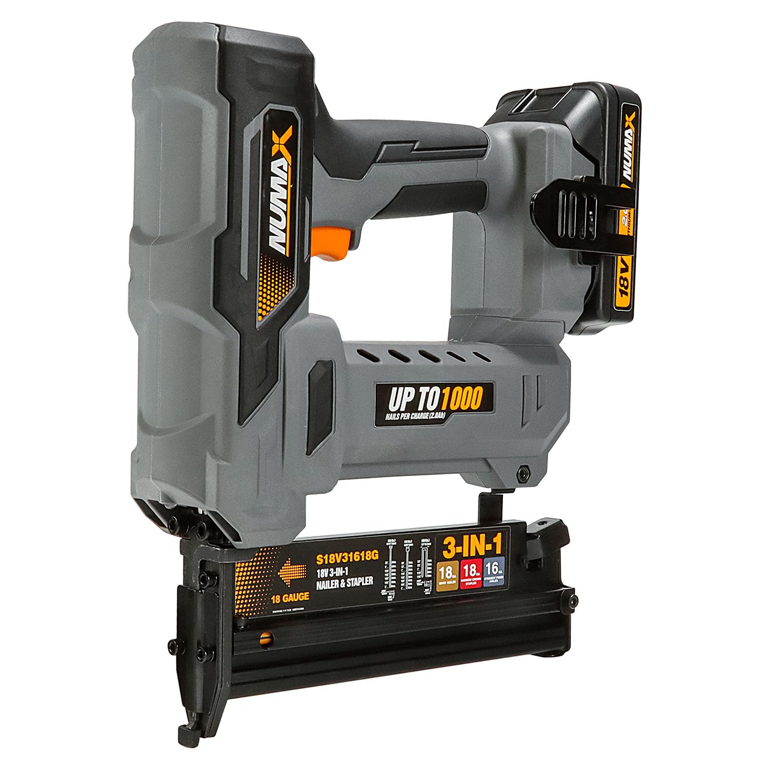 NuMax S18V31618G 18 Volt Cordless 3-in-1 16 and 18 Gauge 2