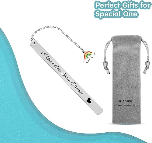 Miniatura 7 de Regalo de orgullo gay, divertido regalo LGBT I Can't Even Think Straight Marcador lesbiana regalo para novia, esposa, aniversario, día de San