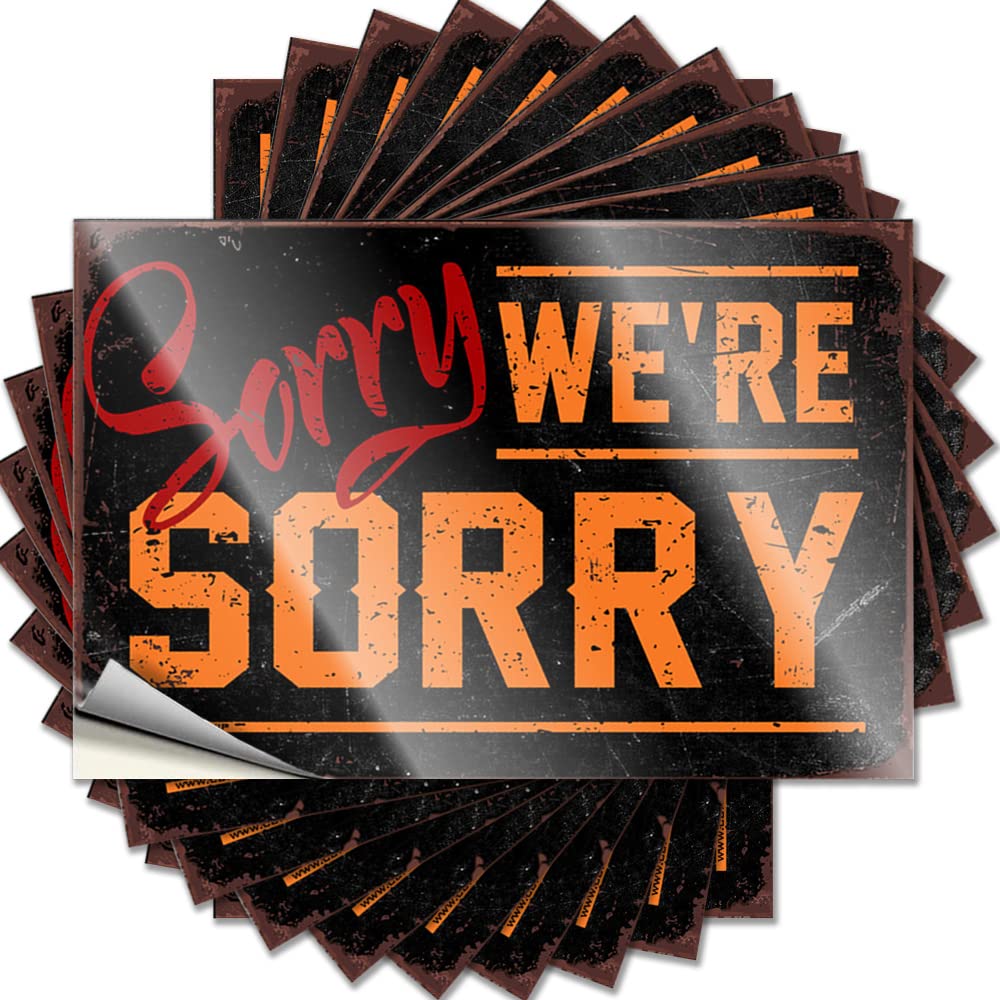 Fzfn Boys Colour Sorry We're Sorry Decals Room Stuff Self Adhesive | Crazy Hat Vinyl Sticker Pack For Items(12X18cm)