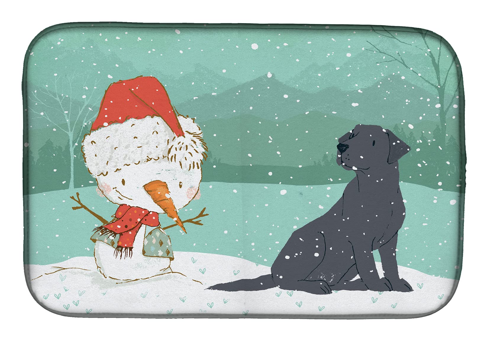 Tapis d'évier Labrador Noir absorbant en tissu polyester pour évier de cuisine