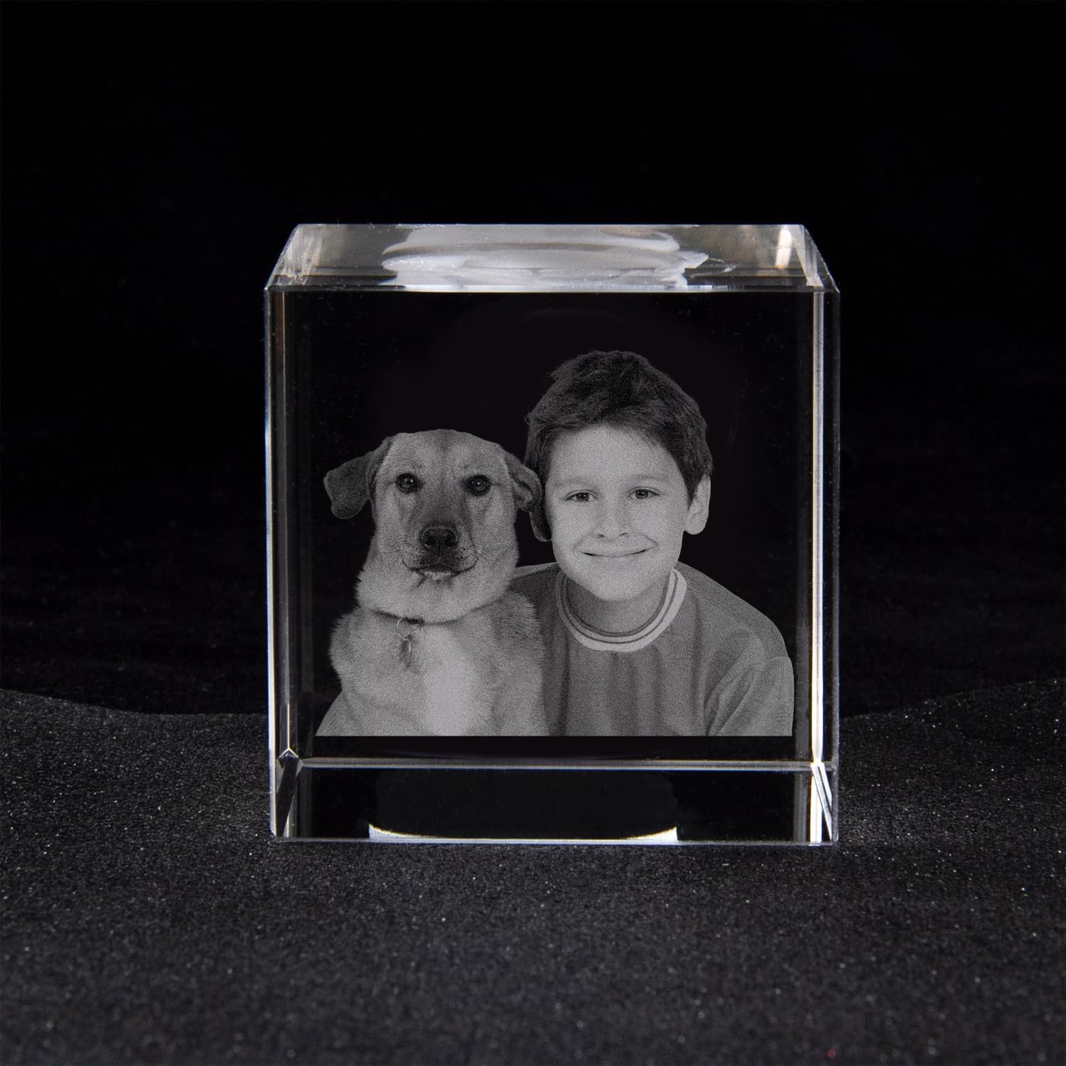 Personalisiertes Kristall Rotation Fotorahmen, Kristall mit Gravur Foto, Desktop-Dekoration, Geschenk mit Bluetooth-Drehlautsprecher, Geschenke zum Kindergeburtstag
