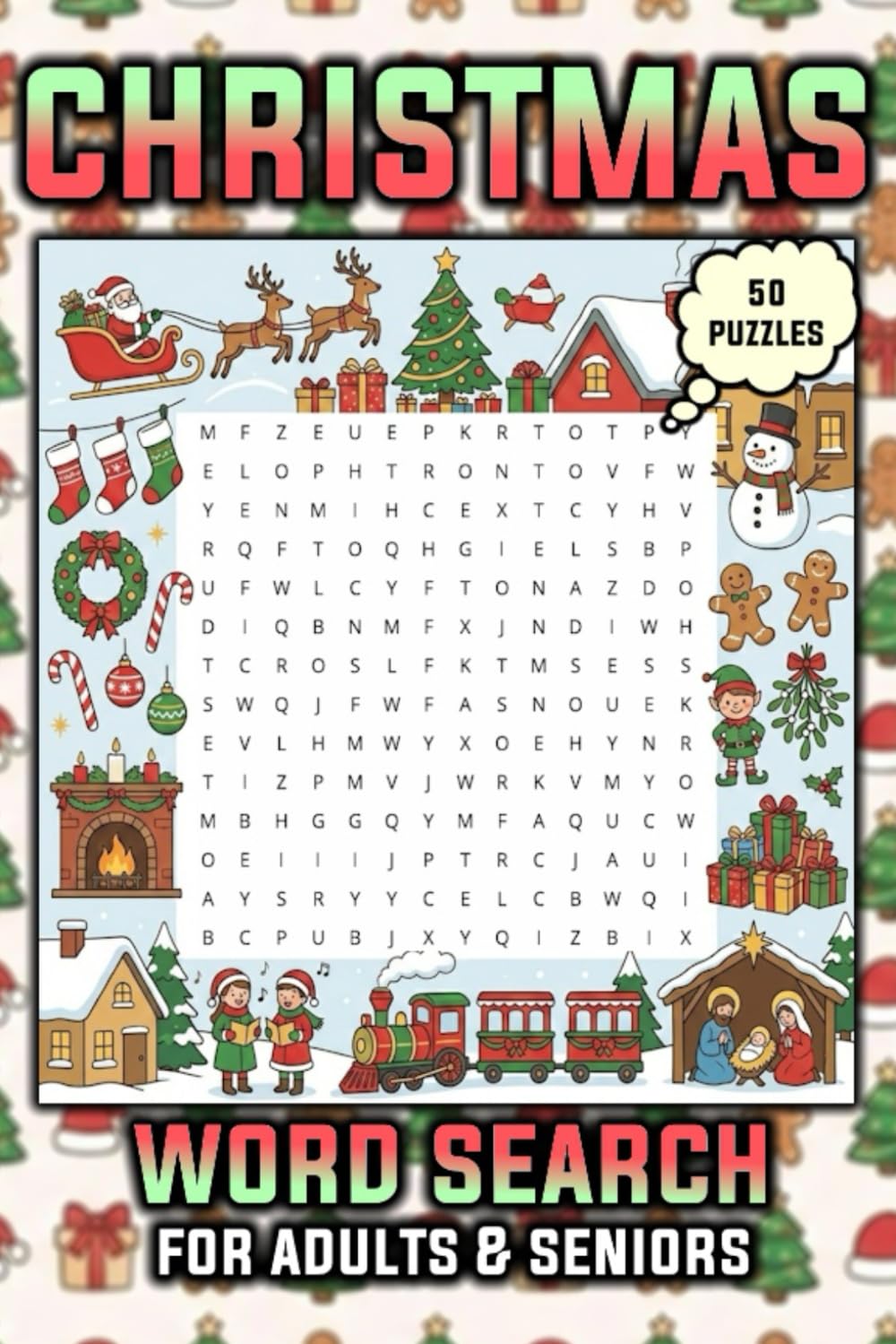 Christmas Word Search Puzzle Book: Christmas Holiday Themed Word Searches for Adults & Seniors | 50 Puzzles with 9 Words Each, Solutions at Back | 6x9 ... | Gift for Vacations, Holidays, and Relaxing