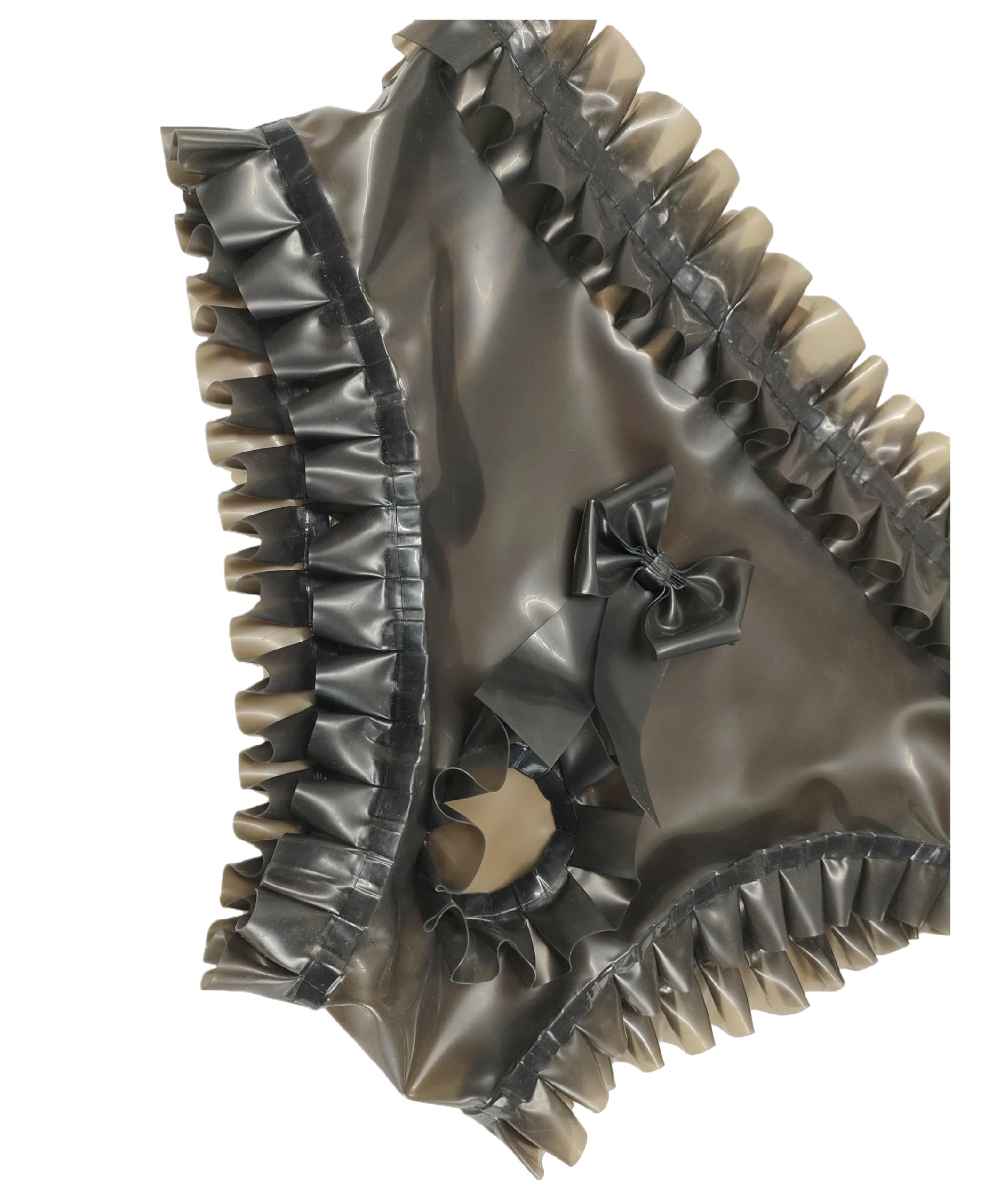 Natur Latex Unterwäsche mit Rüschen und Schleife Bondage Shorts Fetisch Cosplay Slip Pants Briefs Sex Spielzeug