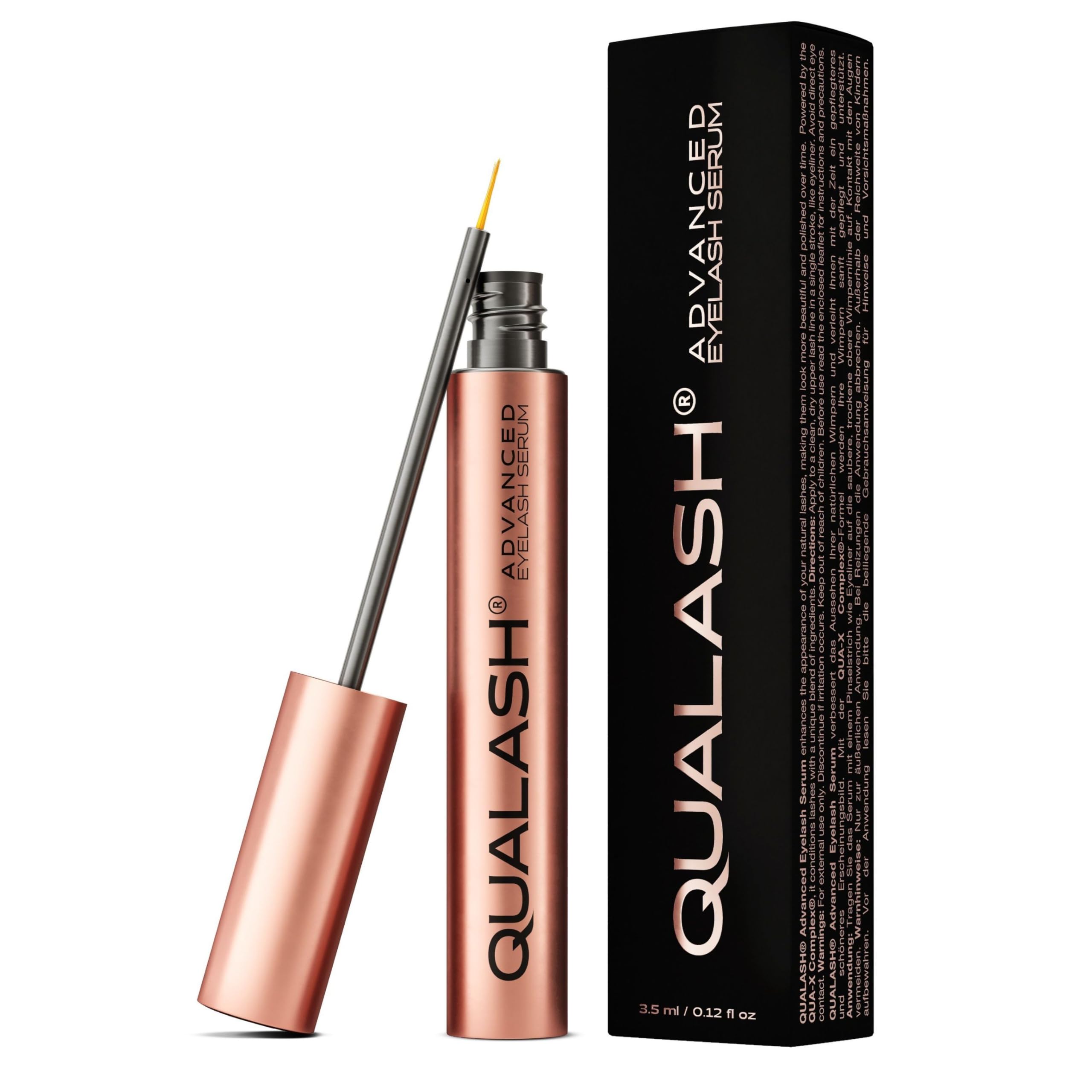 Wimpernserum für Long Lashes – QUALASH® Advanced Lash & Eyelash Serum 3,5 ml für schnell Wachstum, Testsieger mit patentierter QUA-X Wachstumsformel, sichtbare Ergebnisse in 4 Wochen klinisch getestet