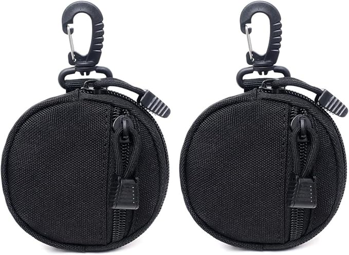 Mini Sac Tactique 11x8x4 Cm Molle – Pochette EDC Portable Pour Clés, Cartes, Écouteurs – Camping Randonnée Voyage Noir
