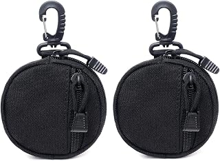 Small EDC Pouch EDC Bag Molle Pouch Tactical Wallet, Molle Accessories, Coin Pouch Coin Purse, Key Case, Tactical Keychain Pouch, Earphone Case, Military Gear Waterproof (Black 2 Pack)