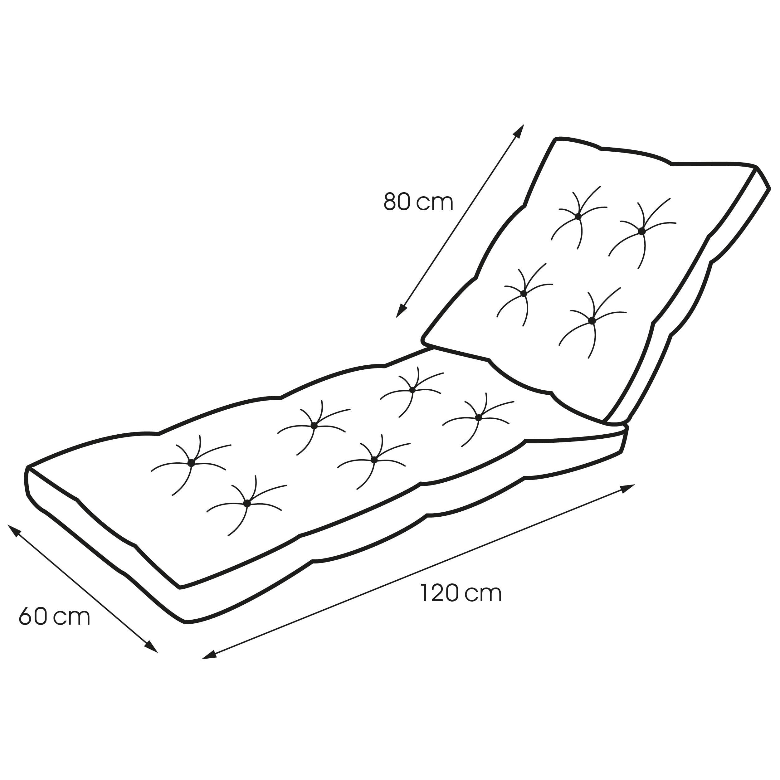 Spatium Cojín para Tumbona de Jardín, 100% Desenfundable, Impermeable, Resistente a Los Rayos UV, Acolchado Impermeable Patentado, 11 Colores (200x60cm, Verde)