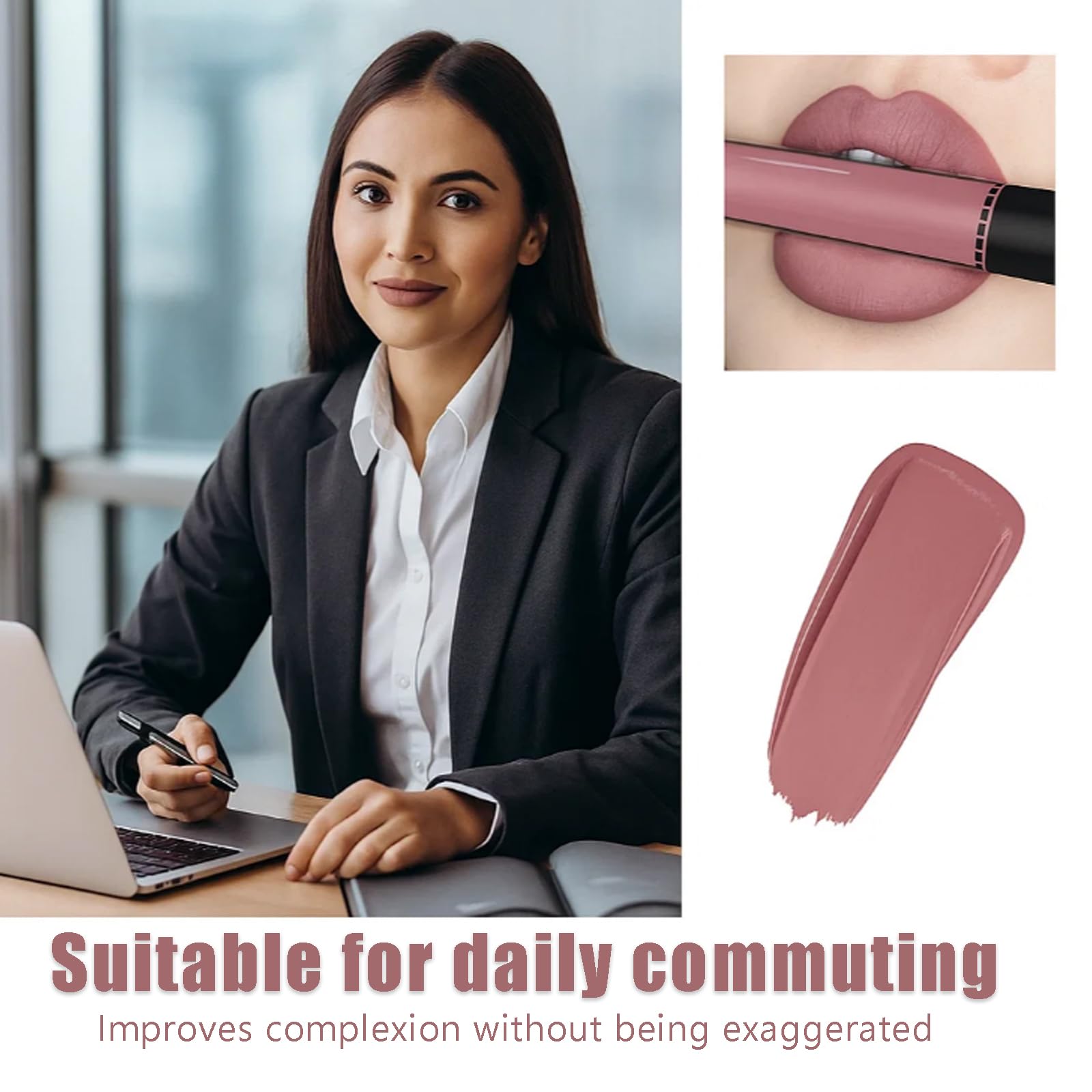 Bean Paste Pink Velvet Matte Liquid Lipstick - Image 3