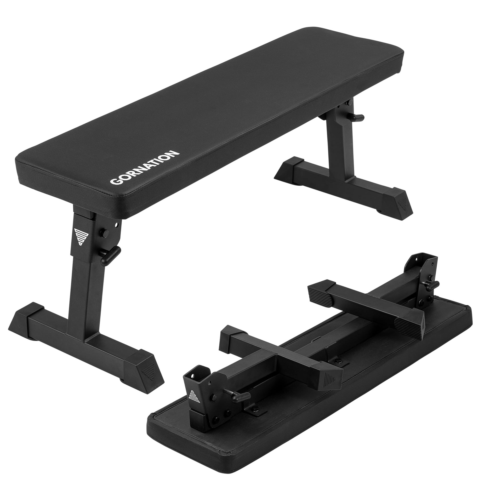 GORNATION Banco de Musculación Plegable para Entrenamiento en Casa, Banco de Entrenamiento de Pesas Multifunción, Soporta 300 kg, Banca de Fitnes para Gimnasio en Casa, Ideal para Barra y Mancuernas