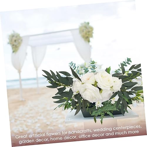 Miniatura 4 de IMIKEYA 2 letreros de esquina de flores de boda para ceremonia y recepción, decoración de flores, arco, arreglo floral, arco de boda, tela de seda,