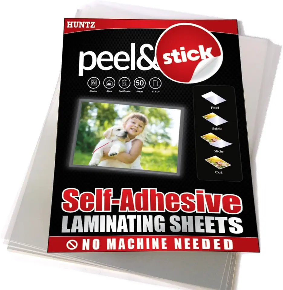 Self Sealing Laminating Sheets (25 Pack A4) –9 x 12 Inch Laminator Sheets, No Machine Needed for Documents and Photos