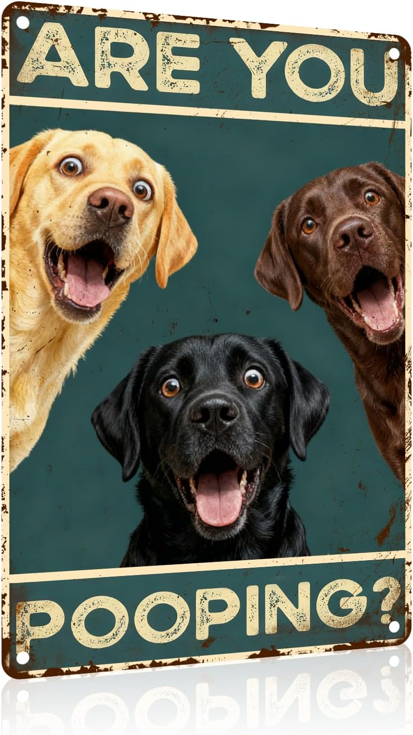PEACHGARDEN Are You Pooping Sign Funny Bathroom Signs Dog Bathroom Decor