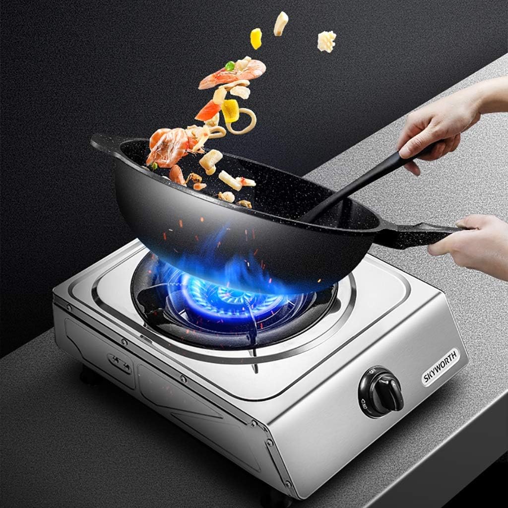 Burners Gas Hob 4.2KW Or Double Camping Stove For Table-Top Cooking ，Propane/Natural Stainless Steel Stove，Compatible With All Cookware(Single Burner,LPG)
