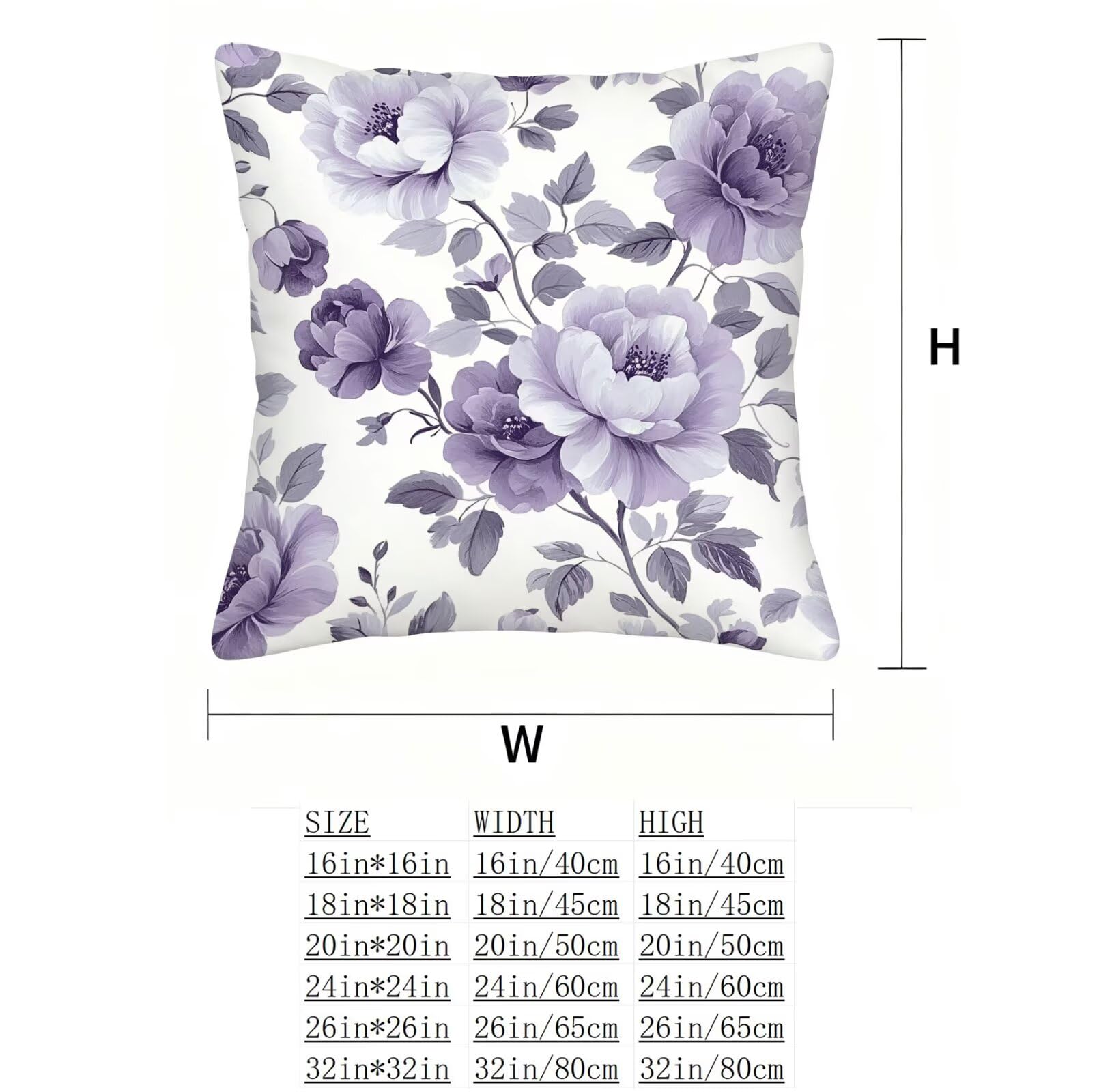 Violet Housse Coussin 60x60 Fleur Taie Oreiller 60x60 Lot de 4 Super Doux Protege Oreiller 60 x 60 Decoration Automne Taie D'oreiller Carrées Coussin Canape, pour Maison Chambre Canapé Chaise E - 371