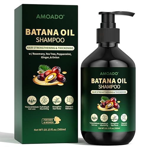 Batana - Champú de aceite para el crecimiento del cabello, fortalecimiento, engrosamiento, sin sulfato, champú para el cabello para mujeres y