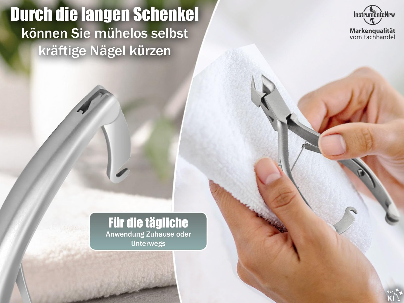 Kopfschneider Solingen Nagelzange für dicke & eingewachsene Fußnägel 14 cm | Made in Germany Edelstahl Rostfreie Solinger Eckenzange Pediküre Zange für eine präzise Nagelpflege und Fußpflege