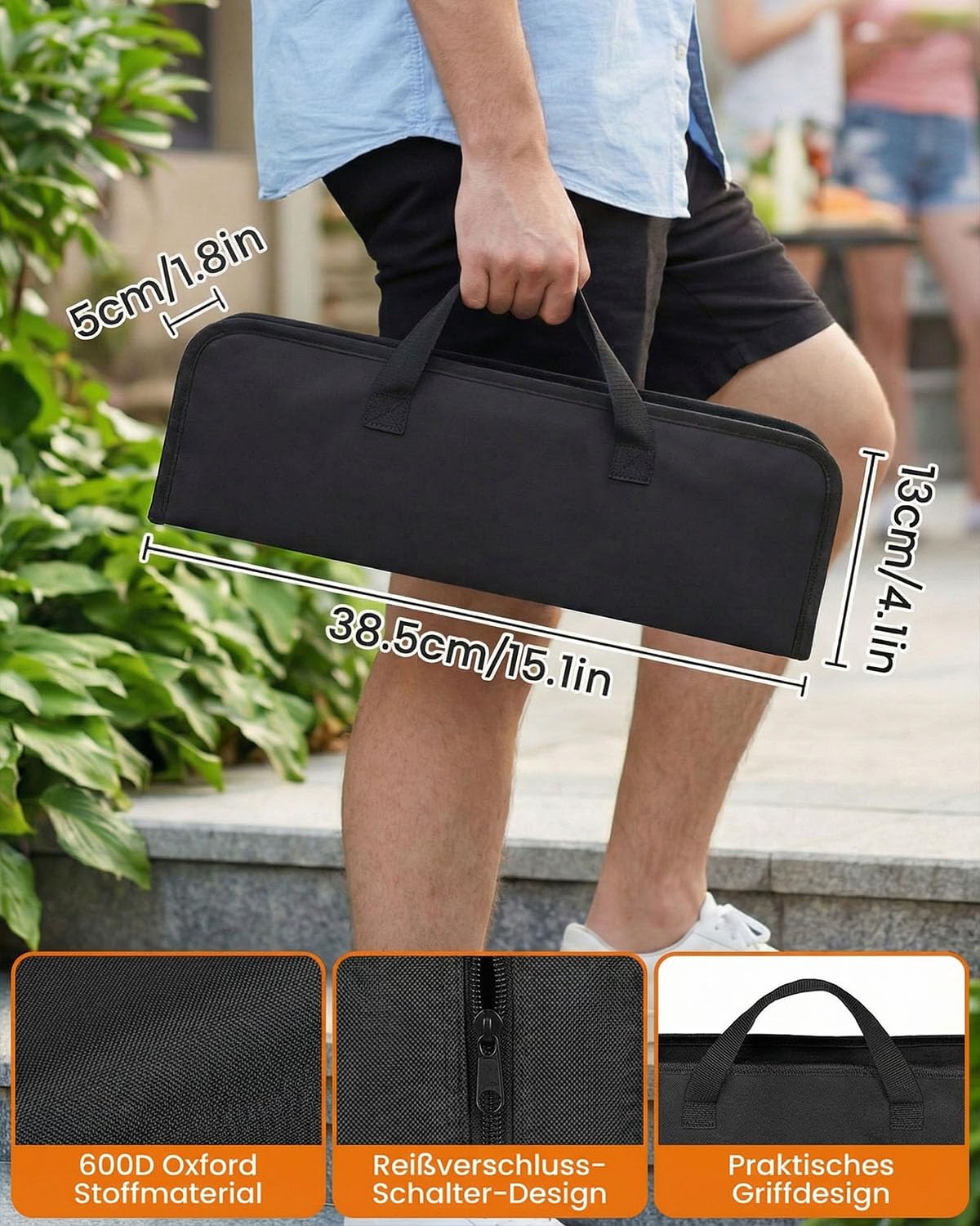 Grillbesteck Set, 11-teilig Edelstahl Grillzubehör mit Aufbewahrungskoffer, Hochwertiger BBQ Grillutensilien Set für Garten und Camping, Professionelle Grillzubehör für Männer Frauen