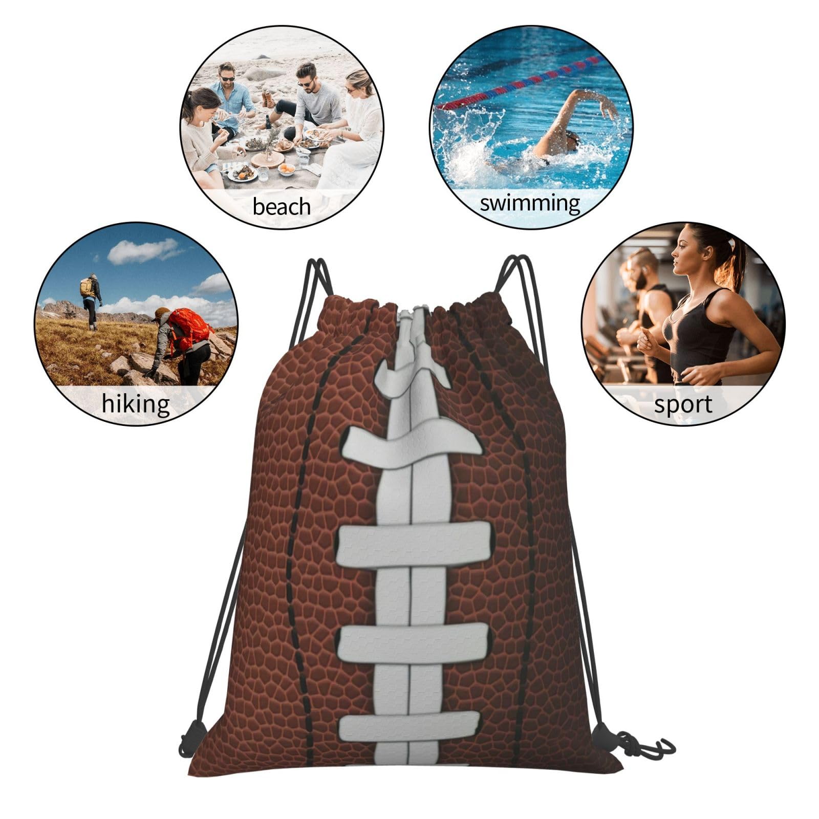 Zaino con coulisse da palestra con squalo, borsa con coulisse, regalo per spiaggia, nuoto