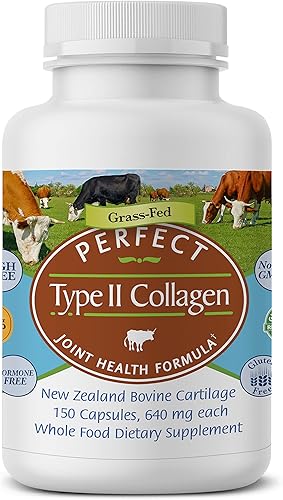 Perfect Supplements Colágeno perfecto tipo II - 150 cápsulas - Colágeno natural tipo II - Criado en pastos - Apoyo a la salud de las articulaciones