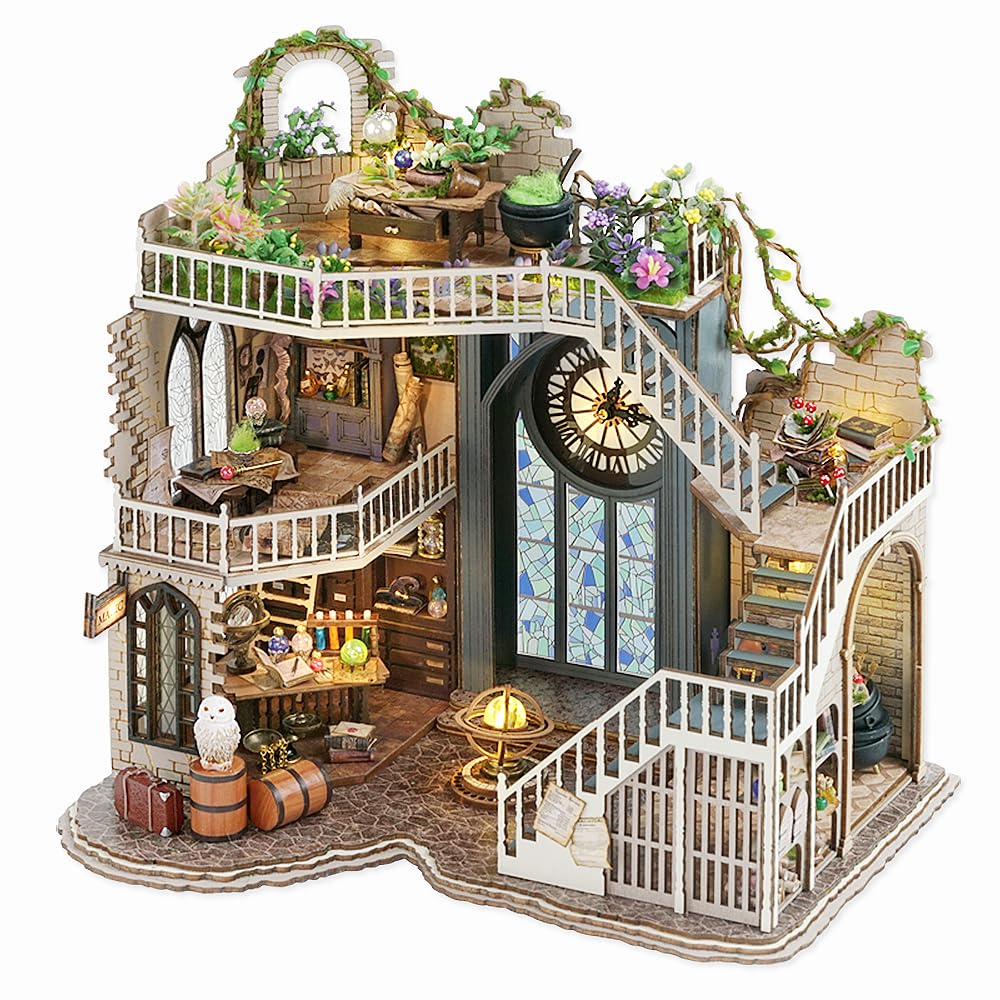 TuKIIE Miniature Dollhouse Furniture Kit, Vintage Inspired 1:24 Scale  Dollhouse Accessories, Plus Dustproof for Kids, Teens and Adults (House