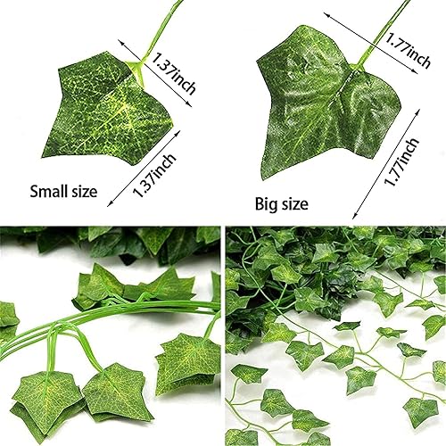 Miniatura 3 de Paquete de 12 vides falsas para decoración de habitación con 100 luces LED, guirnalda de hiedra artificial, plantas colgantes, hojas de vegetación