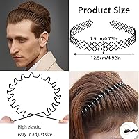 Vista 4 de BOYIVI 10 piezas de diadema ondulada de metal antideslizante unisex moda deportes al aire libre aro simple elástico pelo accesorios